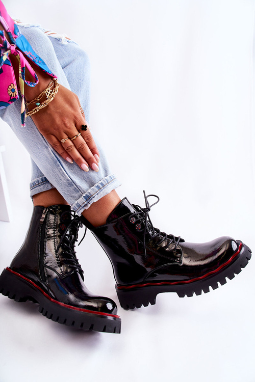 Dámské holínky vázané Černá Sherill