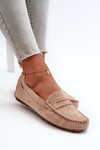 Dámske mokasíny z eko semišu v bežovej farbe Rerceria