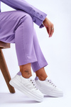 Módní dámské tenisky na platformě Bílo-fialová Claribel