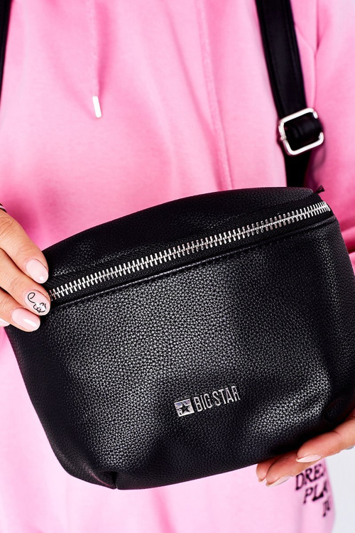 Kožený Batoh / Ledvinka 2v1 Big Star HH574056 Černý