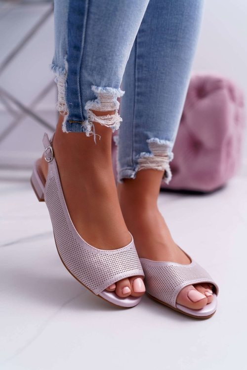 Dámské Sandály Ploché Sergio Leone SK809 Perforované Růžové Skaldo