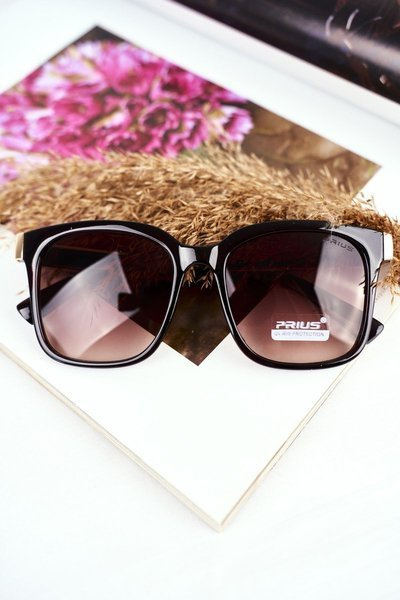 Sluneční Brýle Zlaté Prius PR-V43 Černé Hnědý Přechod