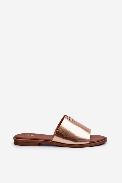 Dámske sandále z eko-kože na plochej podrážke zlaté Maliha