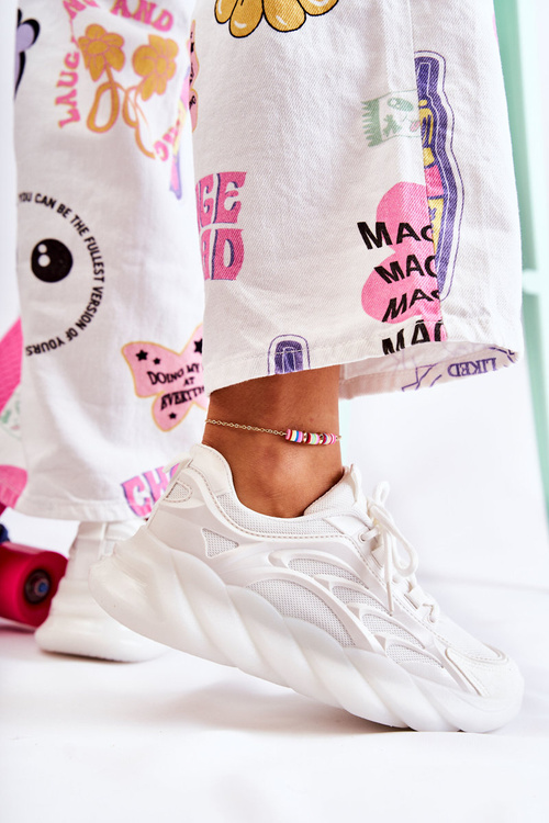 Módní dámské sportovní boty tenisky bílé Sollero