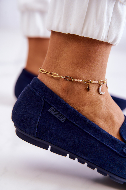 Ženské semišové mokasíry Veľká hviezda JJ274659 Navy Blue