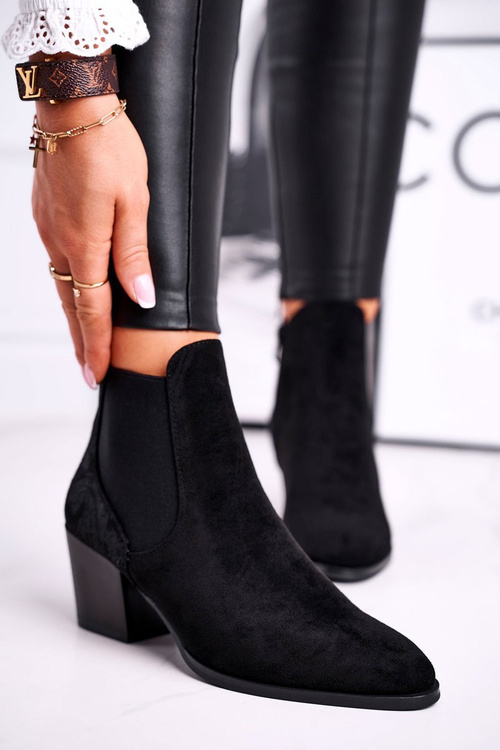 Dámske vysoké podpätky Sergio Leone Black BT613 Sued