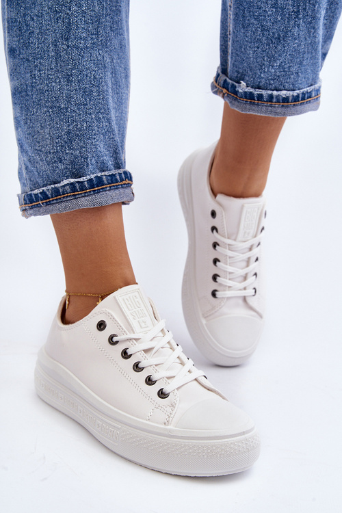 Nízké Dámské Vyzouváky Zateplené Bílé Big Star MM274029