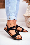 Dámske ploché sandále čierna rachel