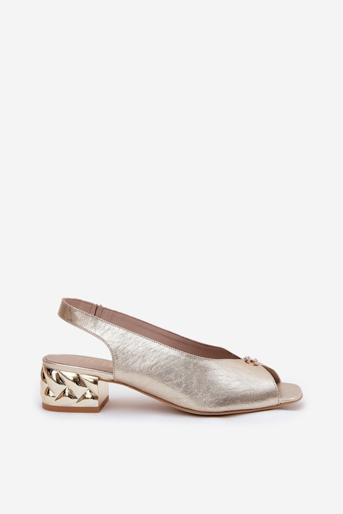 Kožené elegantné dámske sandále CheBello 4724 zlaté