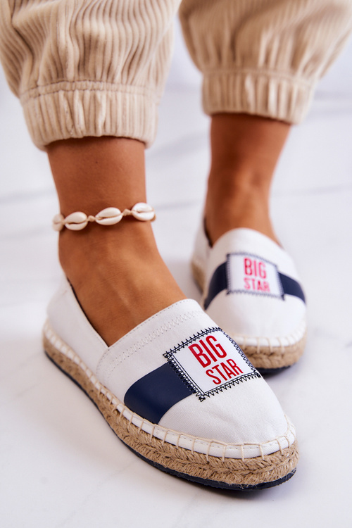 Dámské slip-on espadrilky Big Star JJ274964 bílá a tmavě modrá