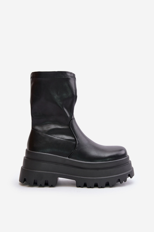 Čižmy Na Masívnej Platforme Čierne Florinara