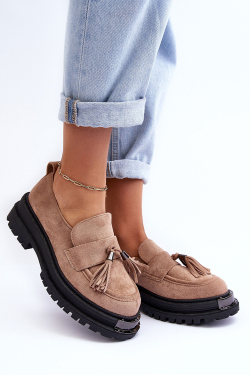 Semišové topánky dámske béžové ramvli