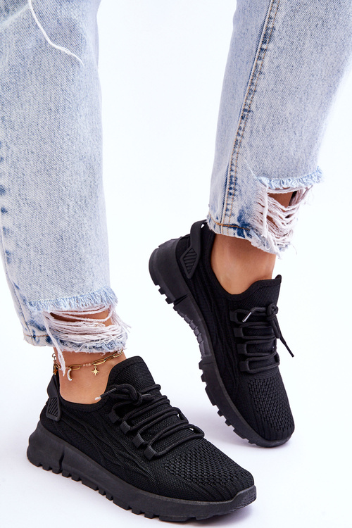 Dámske posuvné športové topánky Čierne Rosett