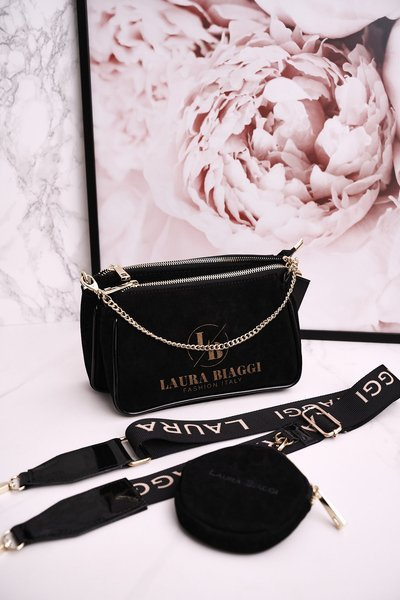 Dámská Spojková Kabelka S Kabelkou LAURA BIAGGI černá
