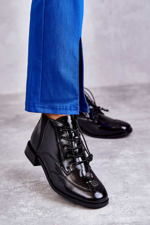 Lakované Holínky S Dekorací Černe Betrix