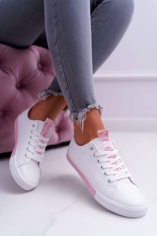 Dámské Tenisky Bílé s růžovým proužkem Nigrid
