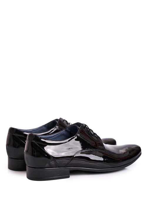 Maľované kožené topánky bednarek 694 čierna