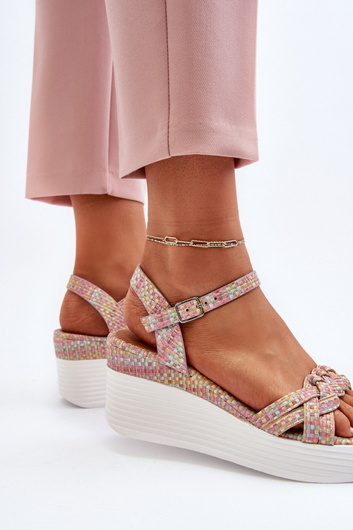 Sandále Na Klinu V Mnohofarebný Vzájomný Esinna