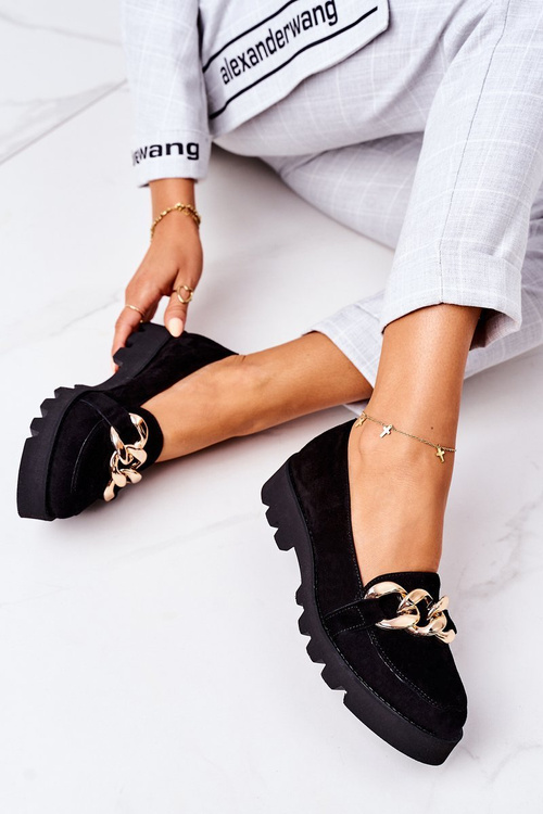 Lewski topánky 3040 Shamets Black Moccasins