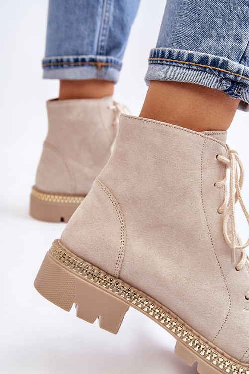 Flat Boots Lewski Shoes 3285 Světle béžová