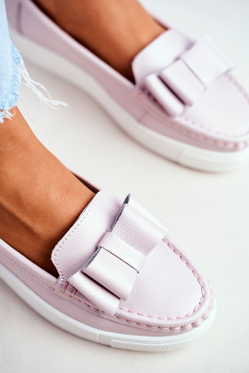 Dámske kožené mokasíny ružové lovreny