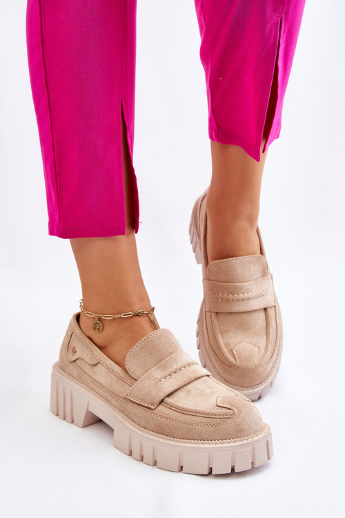 Dámské semišové nazouvací boty Béžove Fiorell