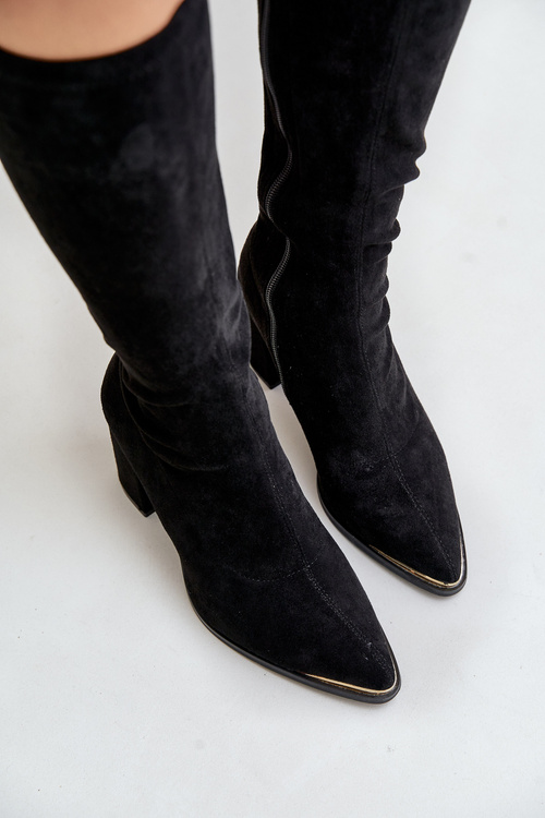 Ekokožené Kozačky Na Podpätku Čierne Batirae