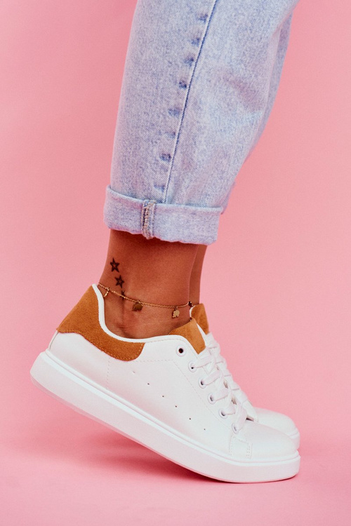 Dámská Sportovní Obuv Bílé s Camel Patou Milly