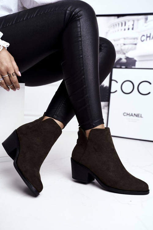 Dámské Kotníkové Boty Podzimní Khaki Milky