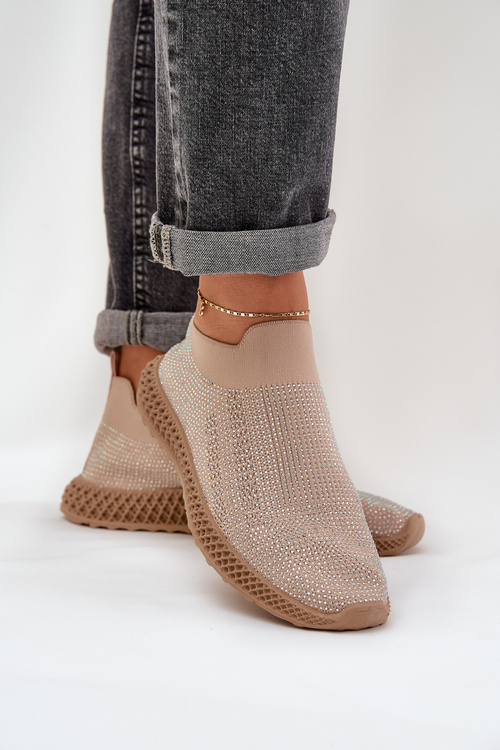 Dámske Slip-On Športové Topánky S Ozdobou D&A TW121 Béžové