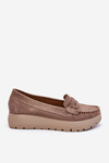 Suede Moccasins na platforme Milana Dark Beige