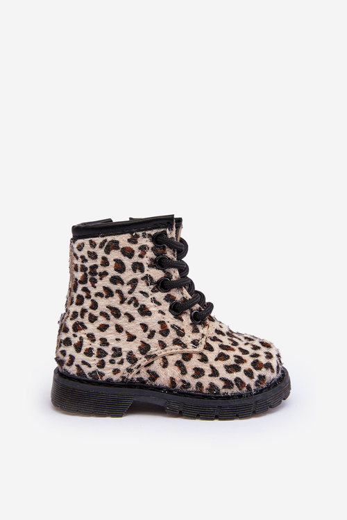 Dětské Botky Ocílené s Zipem Bežové Goopy