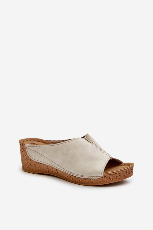Pohodlné Dámské Sandály Na Klinu Inblu NG000002 Béžové