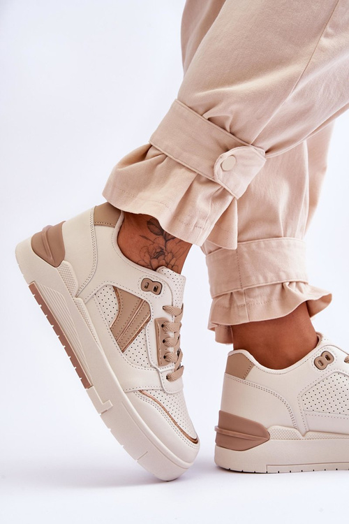 Dámské kožené sportovní boty Béžové Nancey