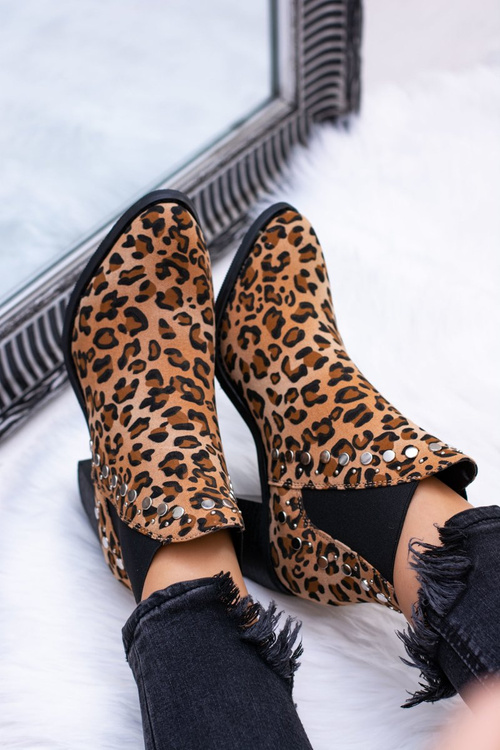 Dámské boty Perka s leopardovým vzorem nýty Savage