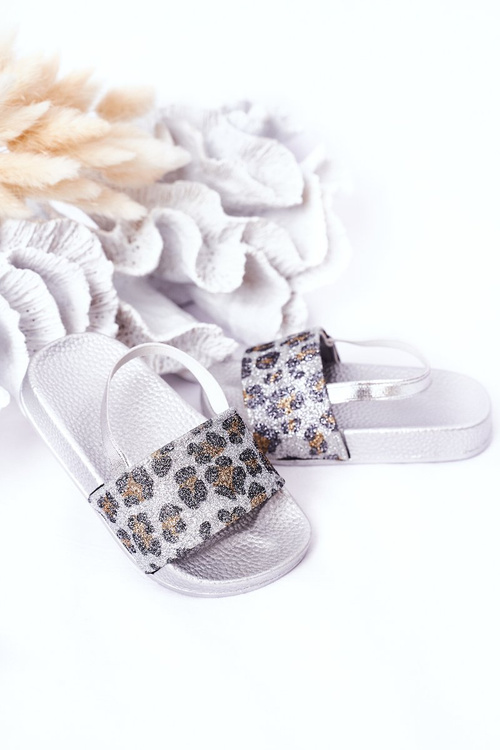 Detské gumové žabky so striebornou rimia