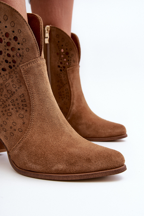 Zazoo 3166 Dámske Prezuvky S Perforáciou Na Päte Zamszové Kamel