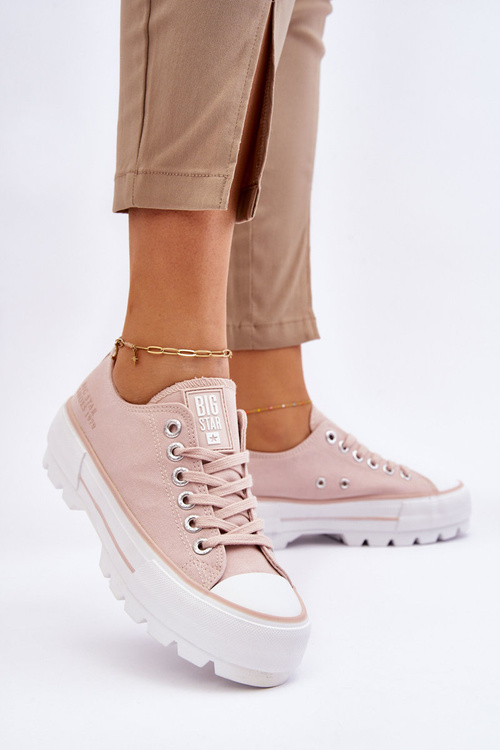 Materiálne tenisky na veľkej hviezde LL274151 nahá platforma