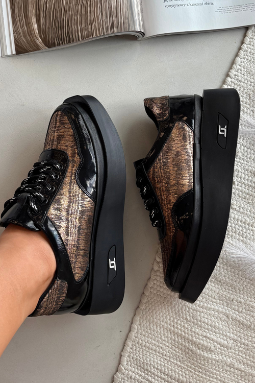 Kožené Lnáčkové Polobotky pro Ženy na Platformě Artiker 57C2044 Černé