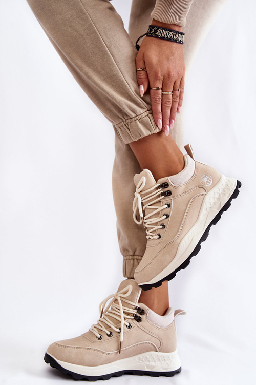 Dámská zateplená trekingová obuv Trappers Světle béžove Otto