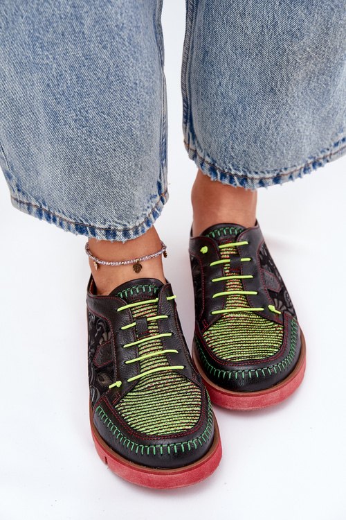 Kožené Polobotky Dámské Vzorované Maciejka 06784-20 Černé