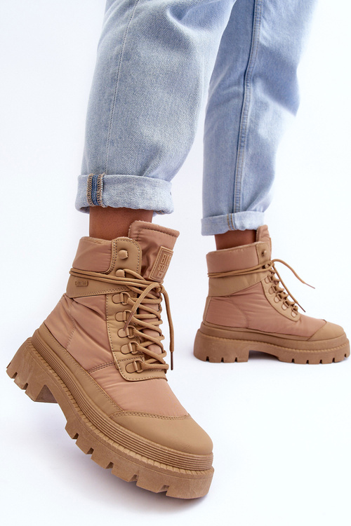 Dámske topánky Izolované topánky na plošine a ploché podpätky Big Star MM274340 Beige