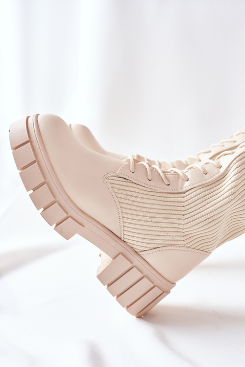 Vysoké boty s ponožkou Béžové Monteri