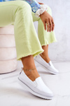 Dámské Kožené Tenisky Slip-On S.Barski Bílý