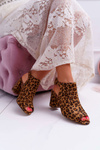 Dámské Sandály Na Podpatku Se Svrškem Peep Toe Leopard Esta