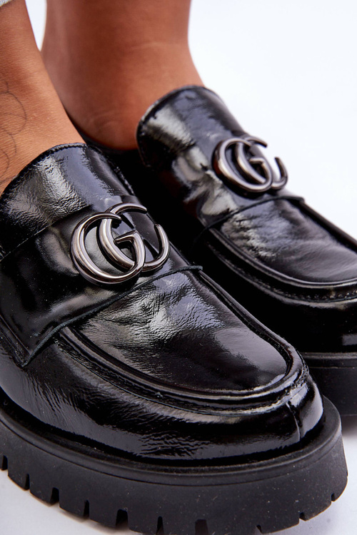 Dámské kožené polobotky s ozdobou Černá Rosefalls