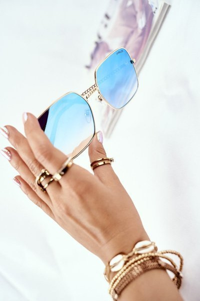 Slnečné okuliare Prius Pre-14, Zlaté modré zrkadlo sklo