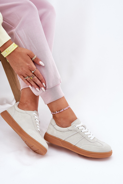 Semišové Nízké Tenisky Dámské Šedé Paliana