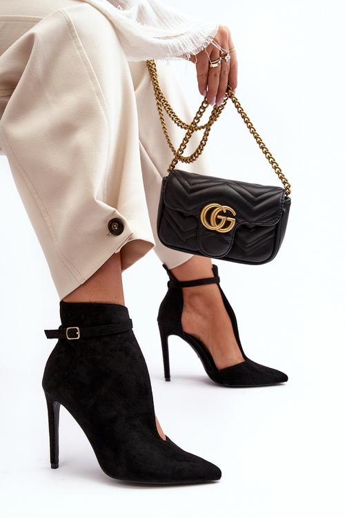 Ženské semišové topánky na vysokom podpätku amalundi