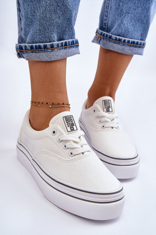 Ženské tenisky na Bielej platforme Big Star LL274228